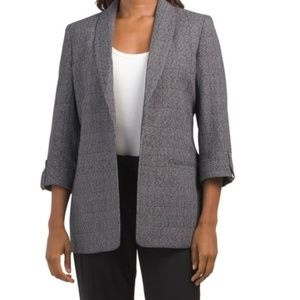 ANNE KLEIN Plaid Shawl Collar Jacket